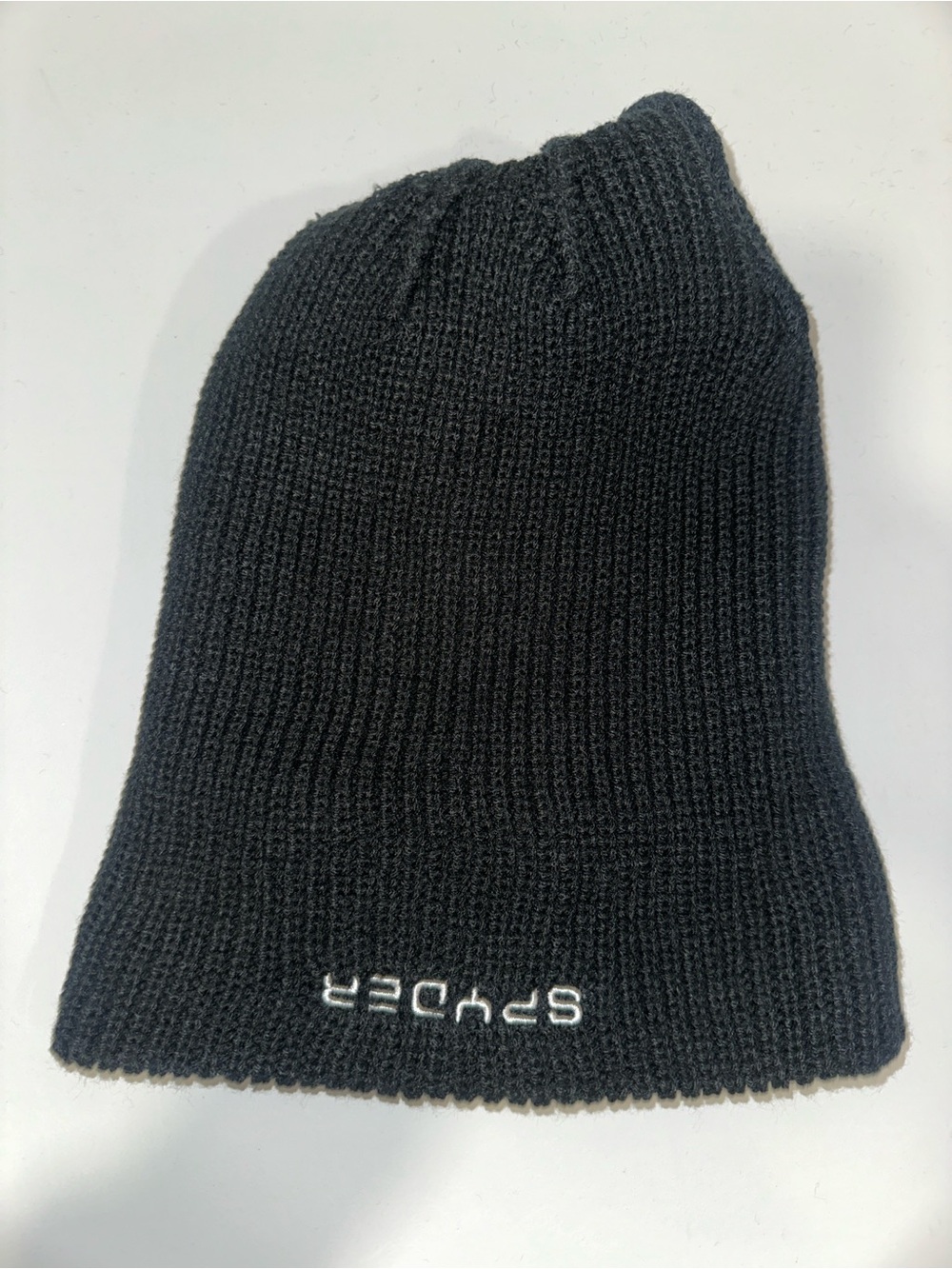 SPYDER OS Boy/Girl Black Knit Cuffed Beanie Hat - Picture 10 of 13